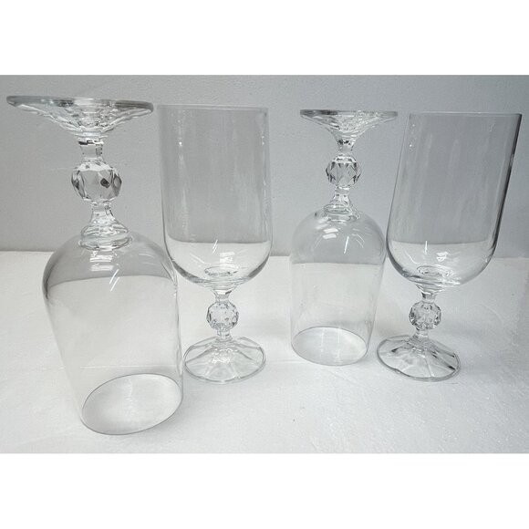 Claudia Lead Crystal Import Associates 7.5 Beer/Iced Tea Glasses Lot of 4 - Picture 3 of 9
